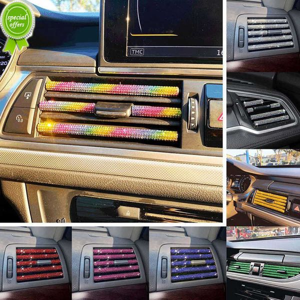 Diamond Car Air Conditioner Outlet Strisce decorative Clip a forma di U Strass Griglia Adesivo Modanature interne per auto Accessori