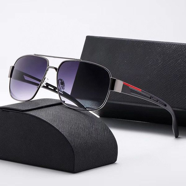 Designer-Sonnenbrille Hochwertige Metallscharnier-Sonnenbrille Herrenbrille Damenbrille Klassische Damenbrille mit Etuis und Box