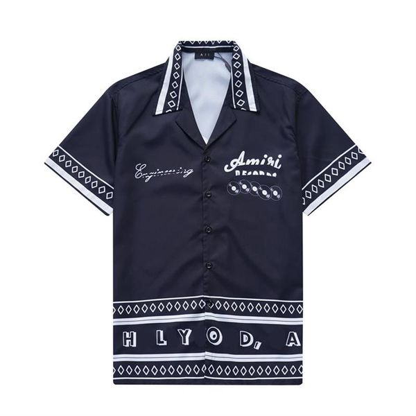 Высококачественный модный бренд, свободная повседневная красивая рубашка с короткими рукавами, летний мужской топ