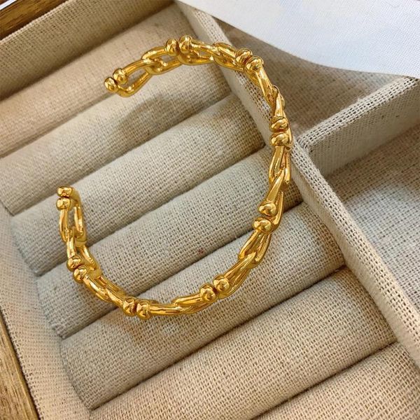 Винтажный темпераментный браслет из золота 18 карат на спирали для женщин и девочек, подарочная часть, ювелирные аксессуары