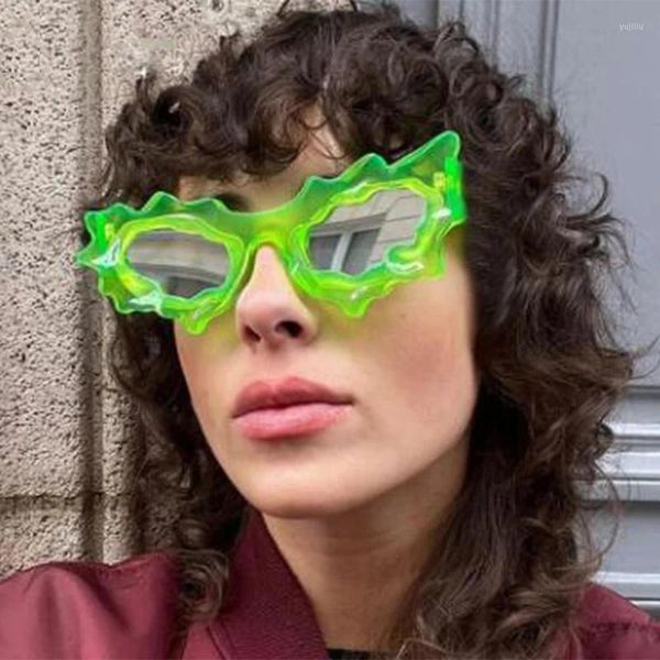 Óculos de sol 2023 flores irregulares mulheres homens na moda marca designer óculos de sol doces cor feminino lentes de sol mujer