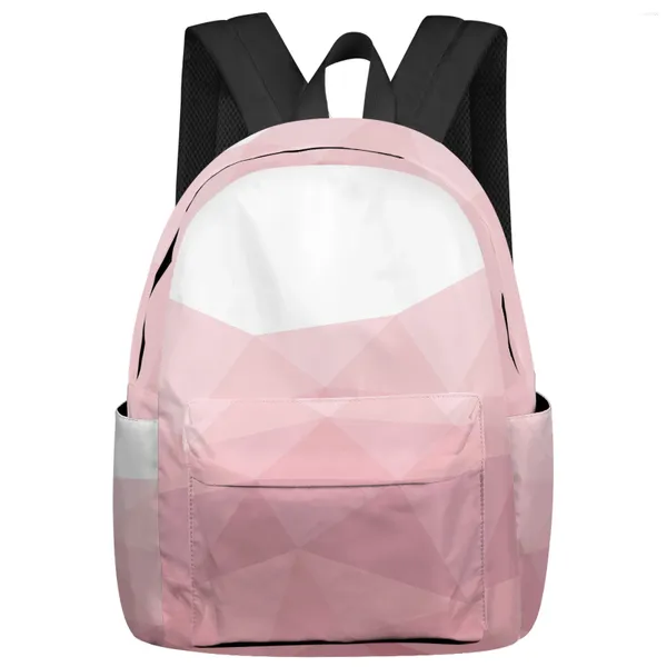 Mochila Geométrica Triângulo Rosa Gradiente Mulheres Homem Mochilas Escola À Prova D 'Água Para Estudante Meninos Meninas Laptop Bags Mochilas