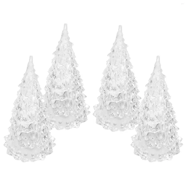 Decorações de Natal 4 Pcs Árvore Brilhante Pequena Mesa de Jantar Ornamento Eletrônico (3) Criativo