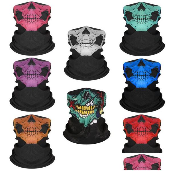 Partymasken SKL Magische Maske Halloween Cosplay Fahrrad Ski SKLs Half Face Ghost Schal Bandana Halswärmer Drop Lieferung Home Garden Fe Dh4Lk