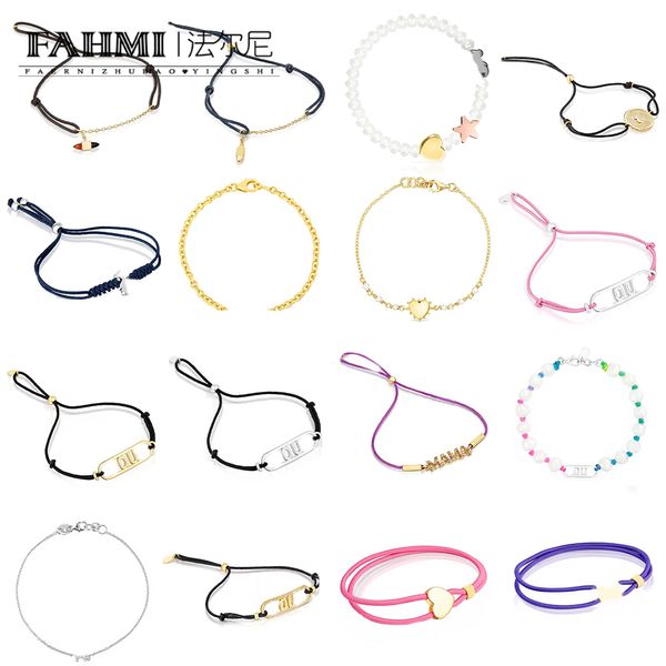 Fahmi MColorful braccialetto di perle d'argento a forma di cuore con stella in nylon multicolore con diamanti pieni di orso di cristallo di ametista Buona fattura, qualità TOP