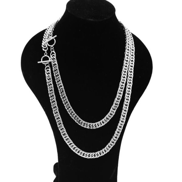 Miami Cuba Chain Chain Collo Aço inoxidável Correntes grossas jóias hip-hop para homens venen garotos de prata presentes 8mm/10mm