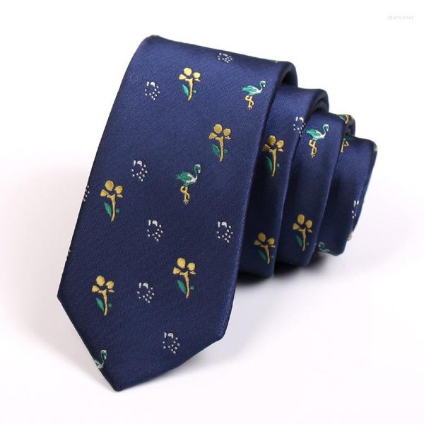 Laço amarra de alta qualidade estampa de animal azul 6 cm para homens trajes de negócios trabalham pescoço de calcinha formal com caixa de presente