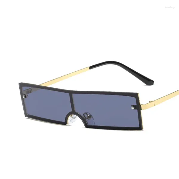 Солнцезащитные очки из сплава, прямоугольная оправа, мода 2023, хип-хоп, винтажные дизайнерские очки, черные очки, роскошные очки для мужчин, женщин, UV400