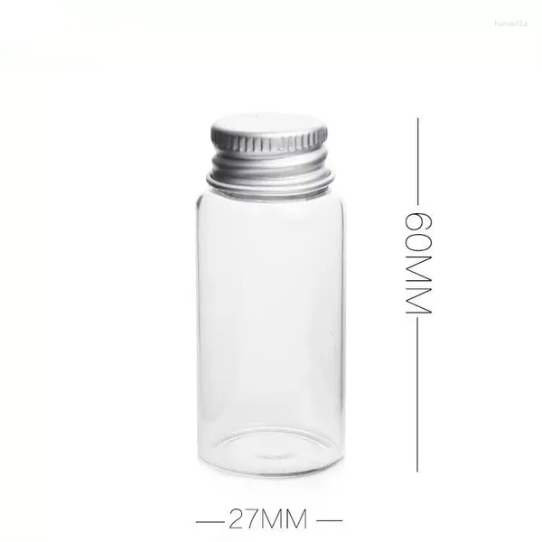 Flaschen 5 stücke 27/60mm 20 ml Glas Leere Klare Flasche Behälter mit Schraubverschluss Fläschchen Gläser für Hochzeit Urlaub Dekor Handwerk