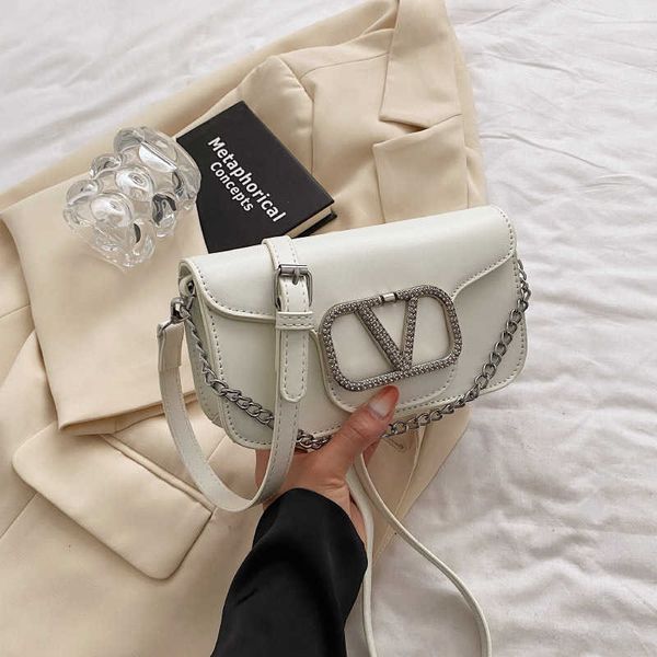 Bolsa feminina Valentins Designer de luxo moderno e elegante crossbody fresco doce bonito e reduzindo a idade pequeno quadrado 2023 nova corrente um ombro pequeno x56ze