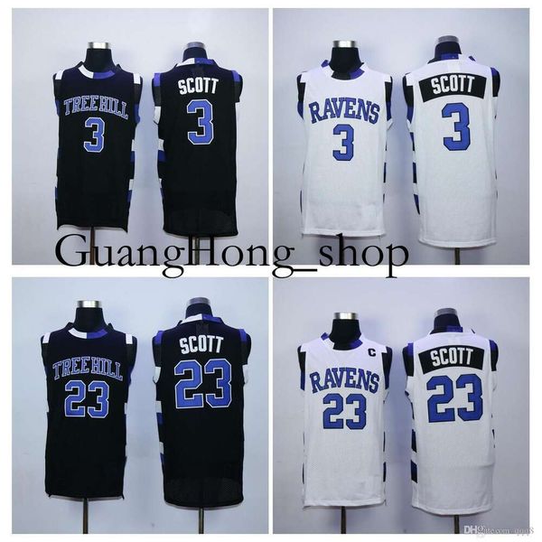 Top Qualität 3 die Filmversion von One Tree Hill Lucas 23 Nathan Scott Trikot Double Ed College Basketball Trikots Größe S-XXL Selten