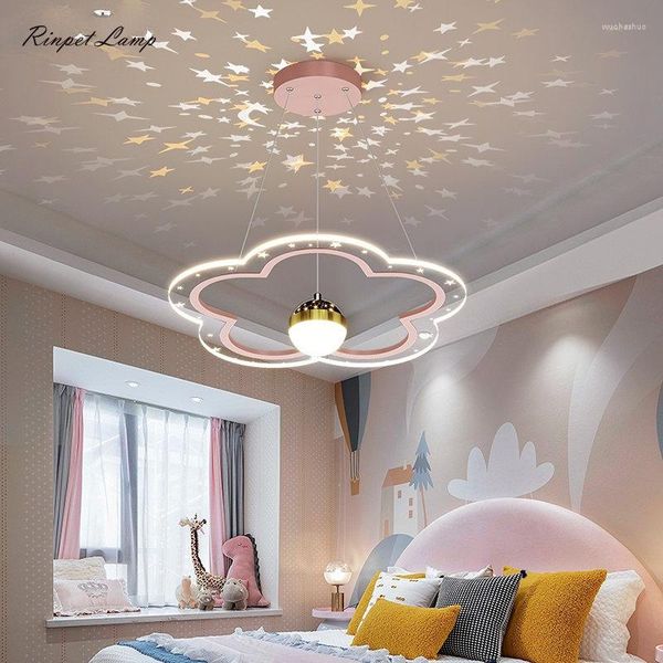 Lampade a sospensione Personalità creativa Stella spaziale Lampadari a luce LED Camera da letto per ragazzi e ragazze Altre camere da letto Studio Per bambini