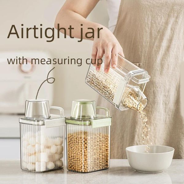 Lagerung Flaschen Versiegelt Mehrkorn Tank Mit Messbecher Lebensmittel Getrocknete Früchte Tee Behälter Kaffee Bean Organizer Können Küche Werkzeuge