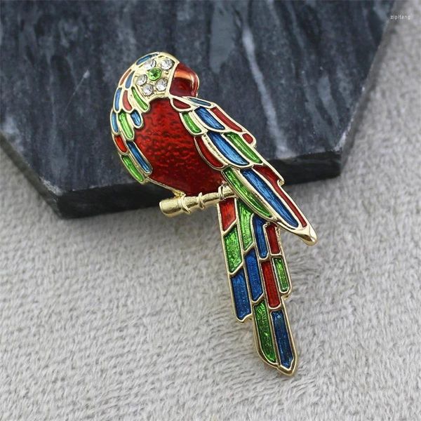 Broschen Vintage Persönlichkeit Atmosphärische Emaille Papagei Für Frauen Bunte Vogel Pin Mode Party Schmuck Zubehör