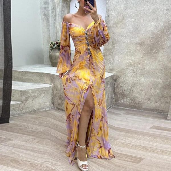 Abbigliamento etnico Abiti africani per donna Dashiki Maxi abito con fessura Abiti Moda elegante donna 2024 Primavera Africa