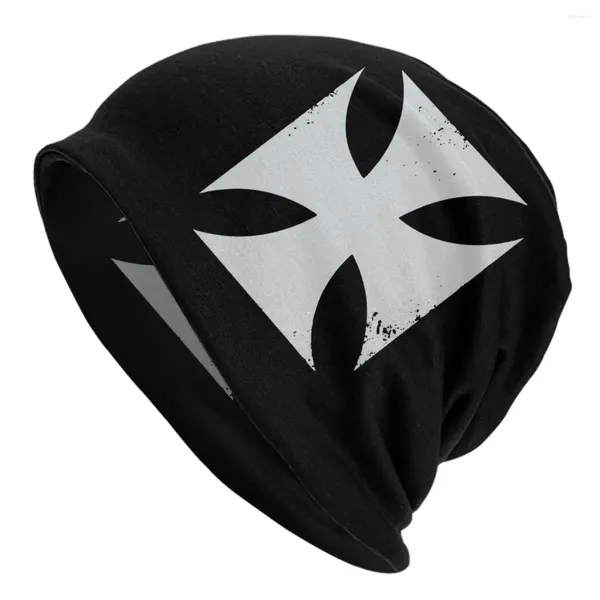 Berretti Biker Cross Iron Bonnet Hat Goth Outdoor Skullies Berretti Moto per uomo Donna Knit Warm Caps a doppio uso