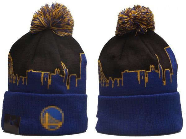 Fashion- Golden States''Warriors''Beanie Cappelli lavorati a maglia Squadre sportive Baseball Calcio Basket Berretti Berretti Donna Uomo Pom Moda Inverno Top Caps Sport Cappelli a maglia a4