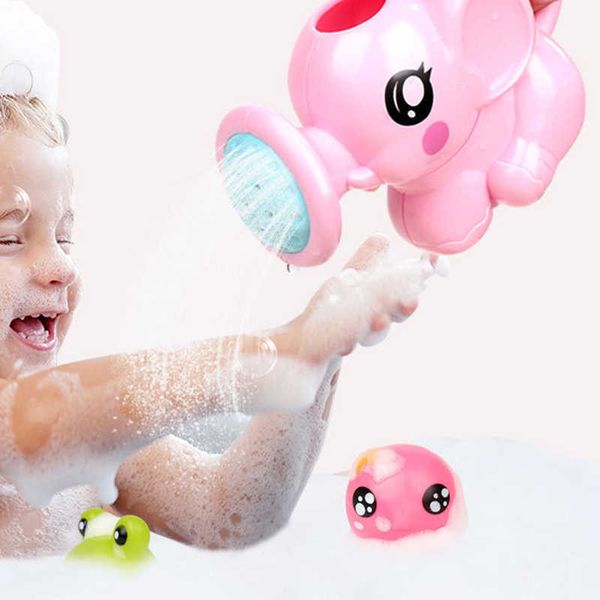 3PSCBath Toys Schönes Baby-Badespielzeug, Elefant, Kunststoffform, Wasserspray für Babyparty, Schwimmspielzeug, Kinder, Aufbewahrung, Geschenk, Netzbeutel, Baby-Kinderspielzeug