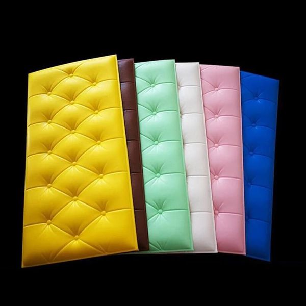 Janela adesivos 3d adesivo para parede diy espuma saco macio telhas painéis decoração de casa couro à prova dwaterproof água auto adesivo papel de parede crianças room2943