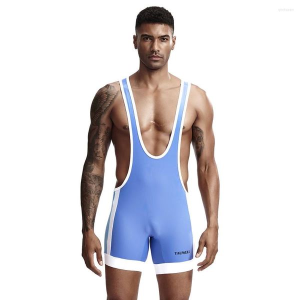 Roupas de ginástica homens Men One Piece Bodywear Wrestling Bodysuit Cole