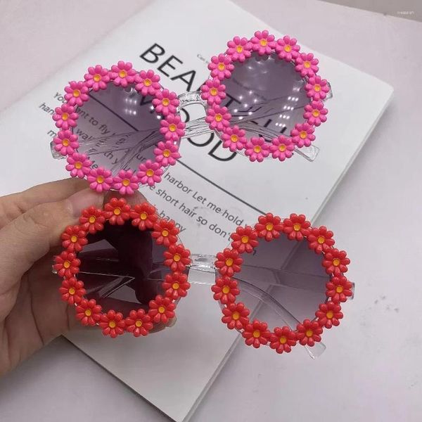 Sonnenbrille für Erwachsene, Damen, Gänseblümchen, modische Damen, niedliche Sonnenbrille, weiße, runde Blumen, Brautgeschenk, Brautjungfer, Junggesellinnenabschied