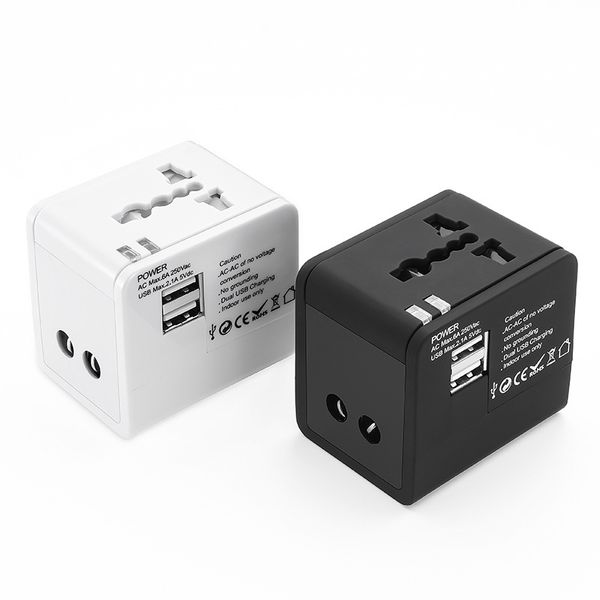 Все в одном универсальном адаптере туристического адаптера международной адаптер Plug Plug Power с двойными портами USB -зарядки для США EU UK AUS