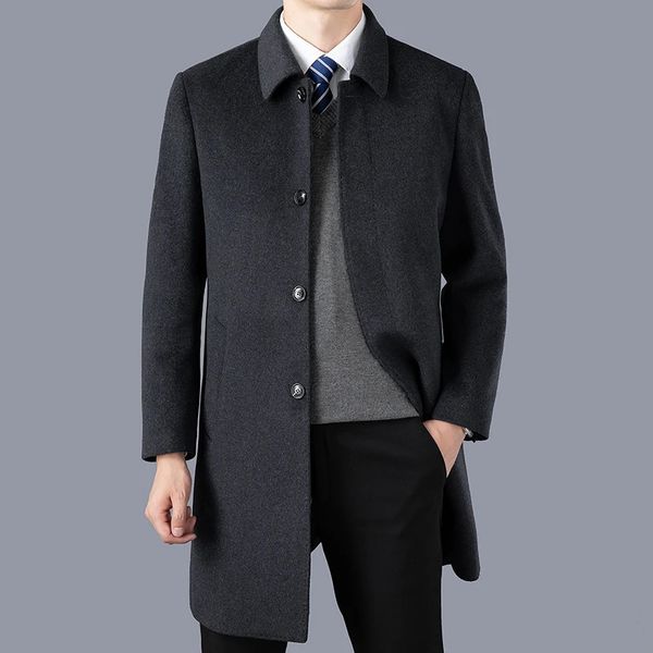 Casaco de lã masculino mistura de chegada jaqueta de inverno moda masculina casaco de lã casual trench coat masculino vestido jaqueta masculina tamanho completo M-4XL DY117 231123