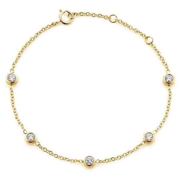 Echtes Gold mit natürlichen 0,25ct D VVS Fünf Diamond -Lünette GIA -Armband für Frauen