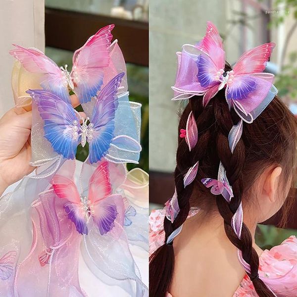 Acessórios de cabelo arcos infantis fitas trançadas grampos de cabelo verão meninas princesa