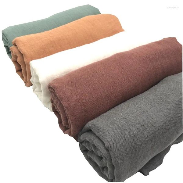 Одеяла 2023, цельное бамбуковое муслиновое пеленальное одеяло, аксессуары для подгузников, мягкая накидка, детское постельное белье, банное полотенце, оптовая продажа