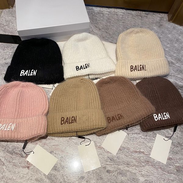 Inverno malha designer beanie luxo chapéus de beisebol ao ar livre mulher carta balencias lã bonnet homem cabeça quente cashmere crânio bonés casuais caminhoneiro equipado chapéus