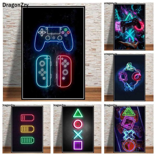 Wallpapers Gamer Room Poster Gamer Decoration Canvas Painting Game PlayStation Pictures Art Wall Boys Bedroom Gaming Home Decor for Kids J230224