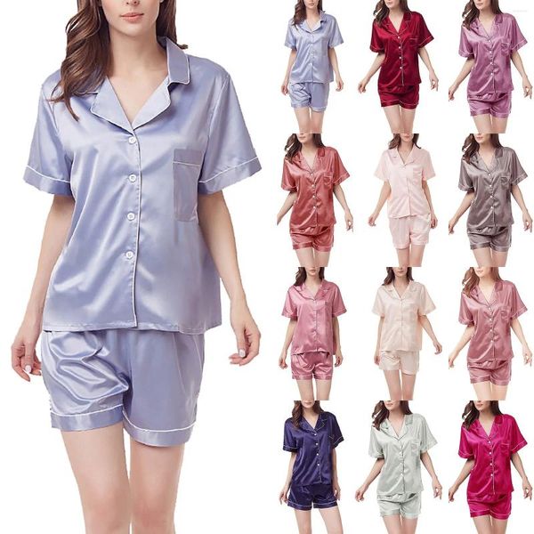 Pijamas femininos roupa interior conjunto de camisola de seda pijamas de cetim vestidos de noite para mulheres dormir algodão