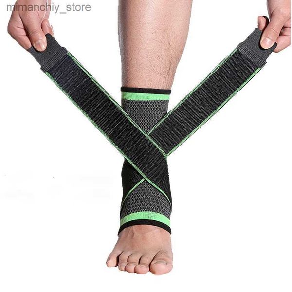 Enkelsteun 1Pc Sport Ankbrace Beschermende Voetbal Basketbal Anksteun 3D Weave Elastisch verband Voetbeschermende uitrusting Gym Fitness Q231124