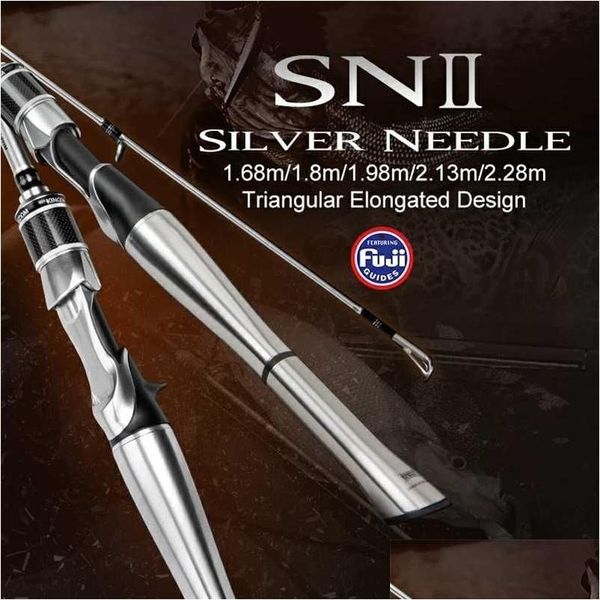 Spinnruten Kingdom Sier Needle Ii Angelruten Tralight Schnelle Spinnrute 2 Abschnitte L Ml M Mh Fuji Ring Carbon Casting Travel 2111 Dhgfr