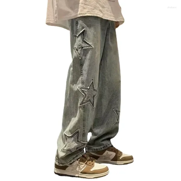 Jeans da uomo 2024 Primavera Autunno Pantaloni Y2k Baggy Per Uomo Pantaloni Larghi del Piedino Tasche Elastico In Vita Streetwear Allentato Comodo