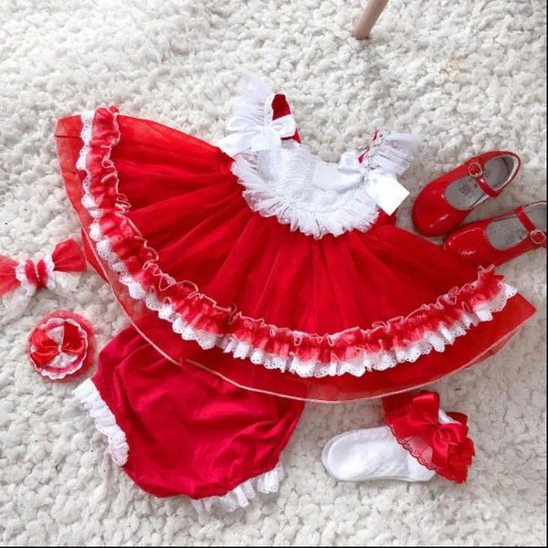 Mädchen Kleider Sommer Spanisch Mädchen Lolita Ballkleid Geburtstag Party Ärmellose Kurze Prinzessin Für Ostern Y1513