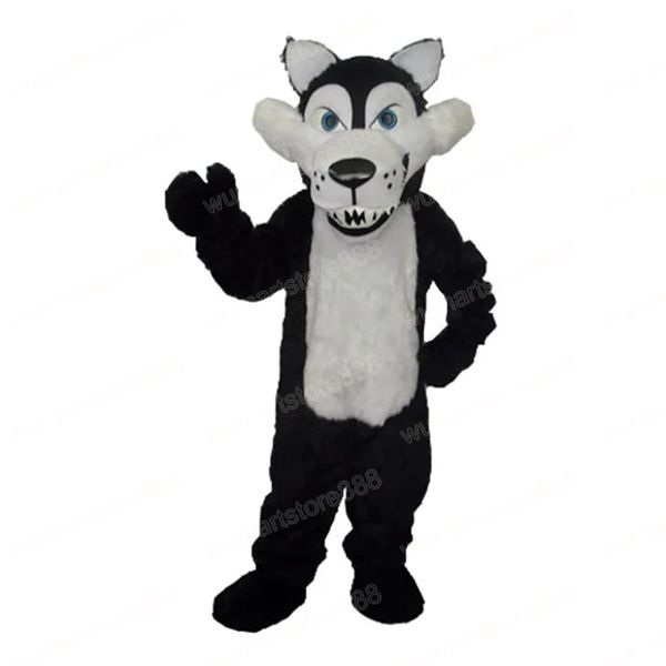 Neuestes schwarzes Wolf-Maskottchen-Kostüm, Karneval, Unisex-Outfit, Weihnachten, Geburtstag, Party, Outdoor-Festival, Anzieh-Werbe-Requisiten für Damen und Herren