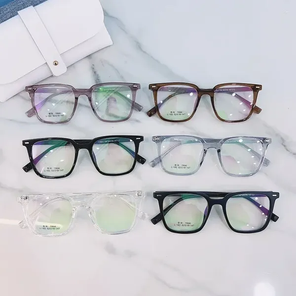 Солнцезащитные очки TR90, квадратные очки с защитой от синего света, индивидуальные линзы с простыми линзами для рисовых ногтей для мужчин и женщин с оправой для близорукости