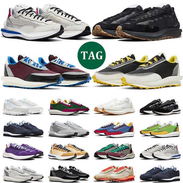 Sacai Waffel Vaporwaffel Männer Damen Schuhe Schwarz Gummi Tour Gelb Sesam Blau Leere Segel Tagesanbruch LDWAFFLE Weißes Nylon Herren Trainer