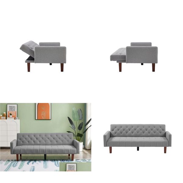 Wohnzimmermöbelfabrik Sofa mit getufteter Rückenlehne Mid-Century Cabrio-Bett für graue Drop-Lieferung Hausgarten Dhxsa