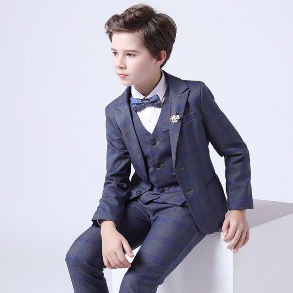 Anzüge Hochwertige Jungen Formelle Anzug Zeremonie Hochzeit Campus Student Smoking Kleid Gentleman Kinder Kostüm Kinder Blazer Kleidung Set 230424