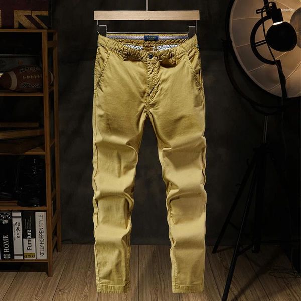 Tute da uomo Elmsk Pantaloni casual in cotone estivo 9/9 Pantaloni sportivi comodi e comodi China-Chic Elastici larghi dritti sottili