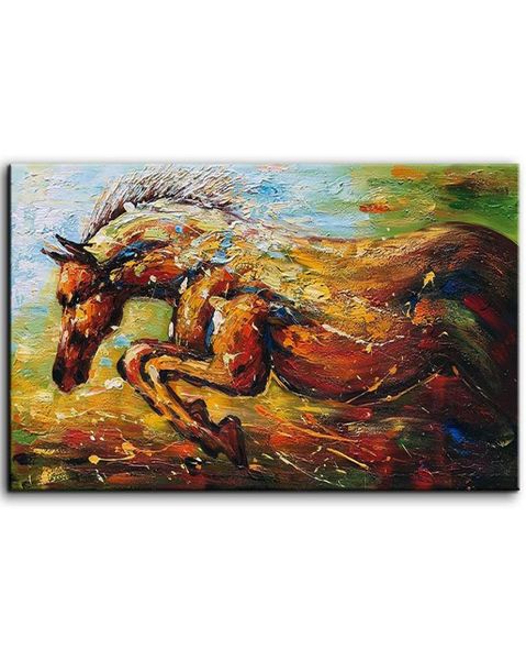 Pferd Ölgemälde auf Leinwand Hengst Spachtel Textur Kunst Tier Bild Wand für Home Decor5190600