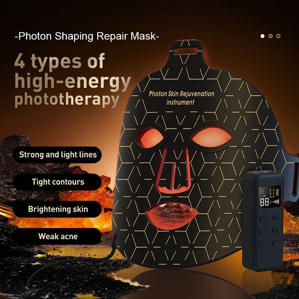 2024 Foton şekillendirme onarım maskesi cilt bakımı için 4 renk 1 lamba led ışık yüz maskesi cilt gençleştirme