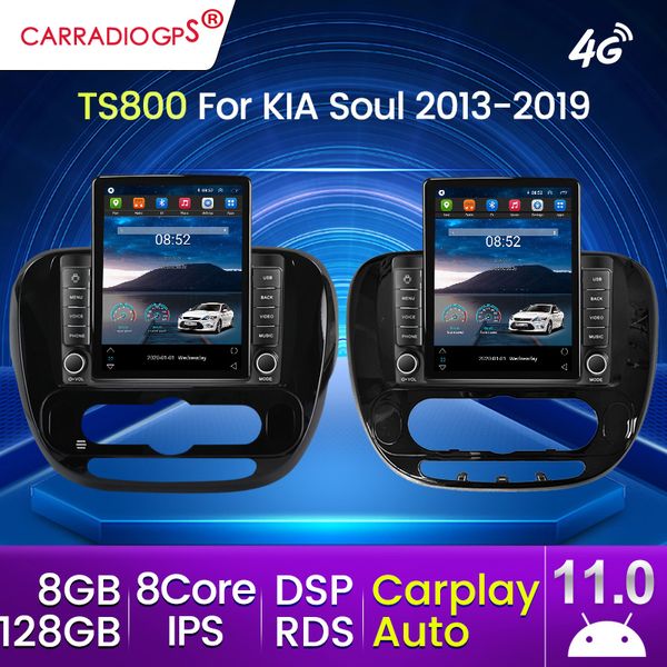 Android 11 8 çekirdekli araba DVD Radyo 128G Kia Soul 2013-2019 Carplay Otomatik GPS Navigasyon Multimedya Video Oynatısı Otomatik Stereo 2 Din