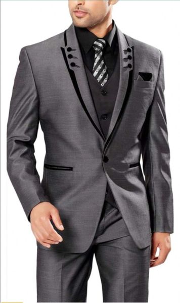 Esmoquin gris para novio, trajes de negocios para padrino de boda de Paisley, vestido de graduación para novio, tamaño personalizado K: 929