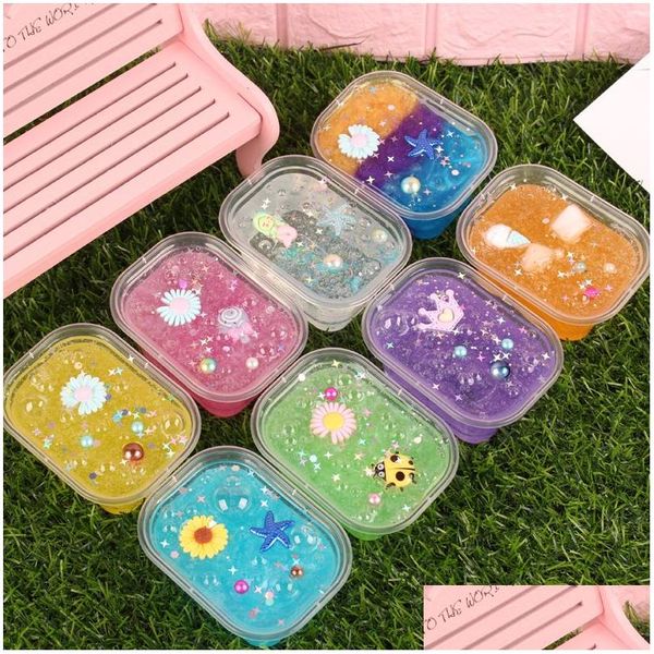 Глиной тесто моделирование Crystal Slime Toy Creative Clay Cartoon Accessesies Mud Playdough Slimes Kids Palastine Anti 1074 DRHVHP