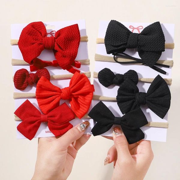 Acessórios de cabelo 5 pcs headbands para bebê menina linda faixa de nylon macia nascido arcos elásticos gravata infantil boutique