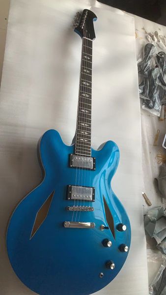 nuova chitarra elettrica blu su ordinazione di Jass di trasporto libero con il foro del diamante All'ingrosso e al minuto